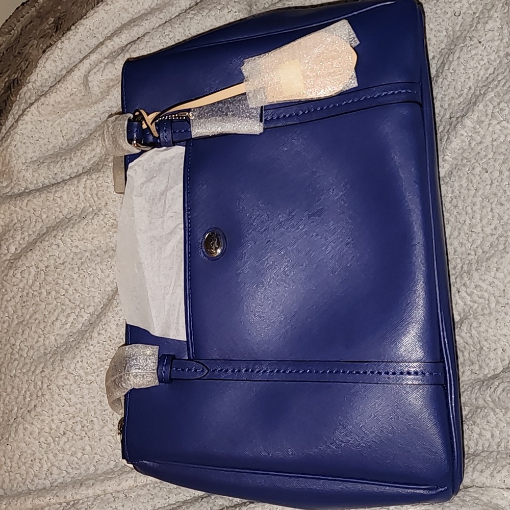 NWT Blue Coach Peyton Leather Jordan Double Carryall Bag